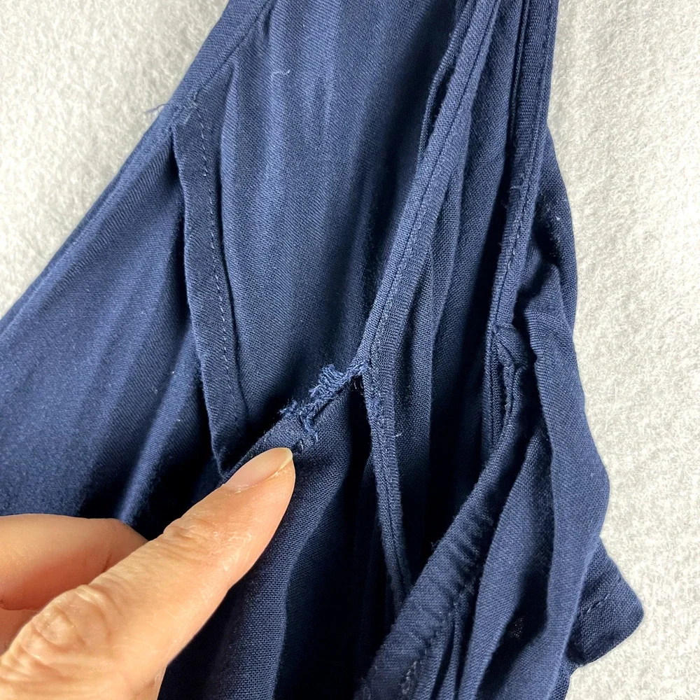 Paige Lystra Cold Shoulder Maxi Dress Womens Large Blue Ruffled Slit Fairy Flowy